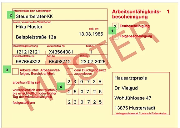Muster Krankschreibung