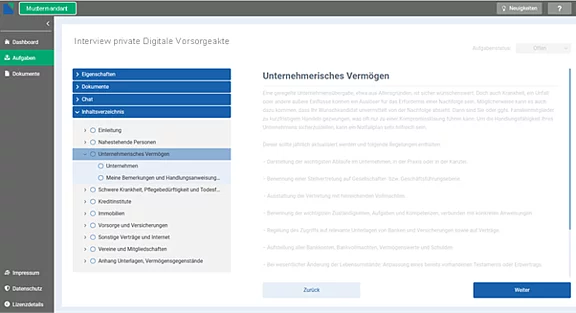Tool online Vorsorge